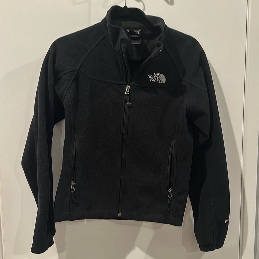 The North face black fleece zipper jacket size small